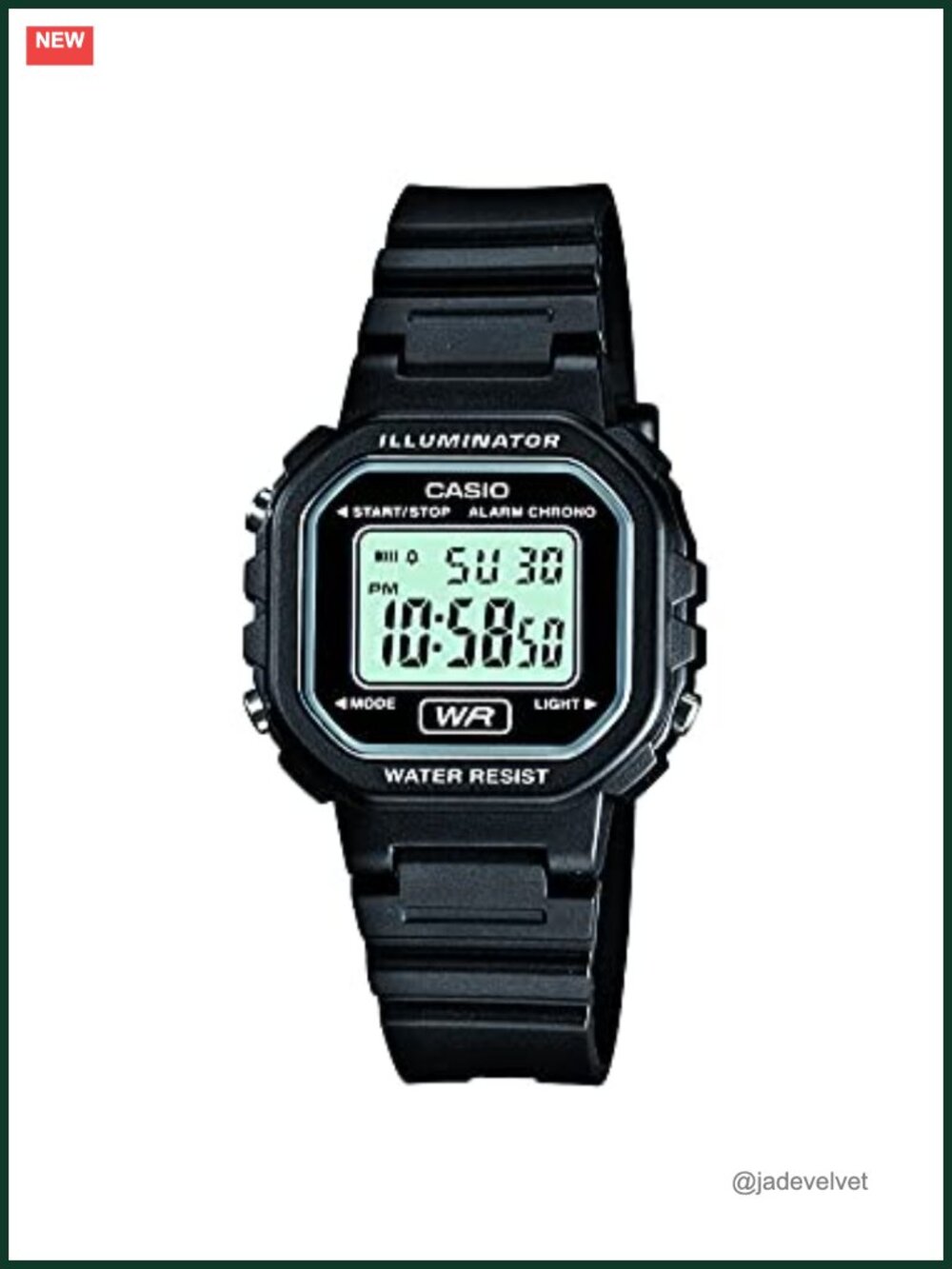Casio Women's Square Digital Watch Water Resistant LED Stopwatch Calendar